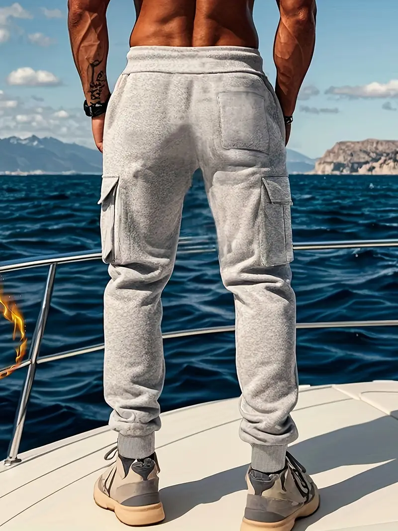 Men's Fleece Lining Jogger Cargo Pants - Image 2