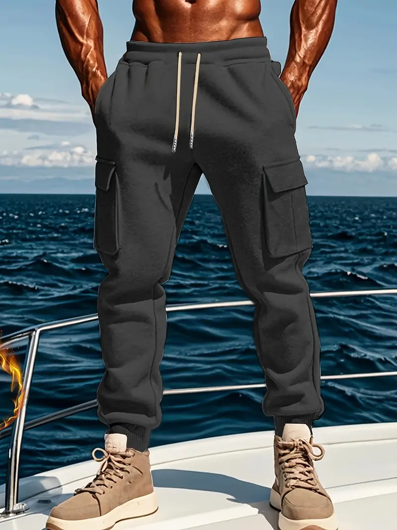 Men's Fleece Lining Jogger Cargo Pants