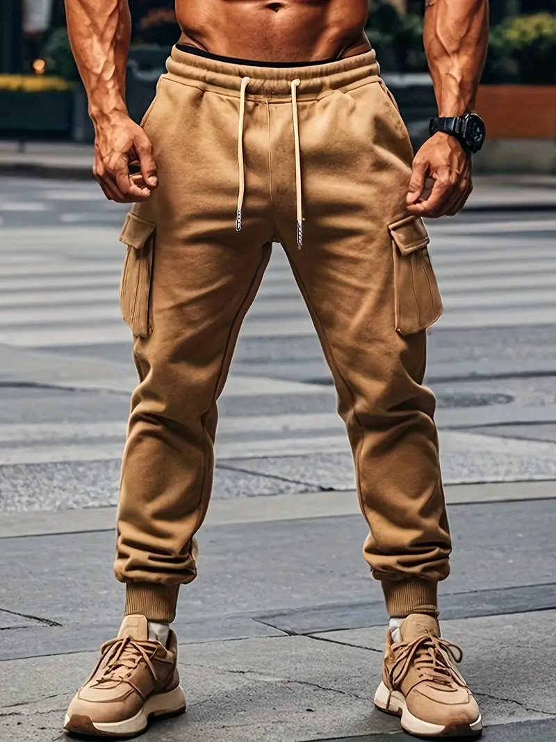 Men's Fleece Lining Jogger Cargo Pants