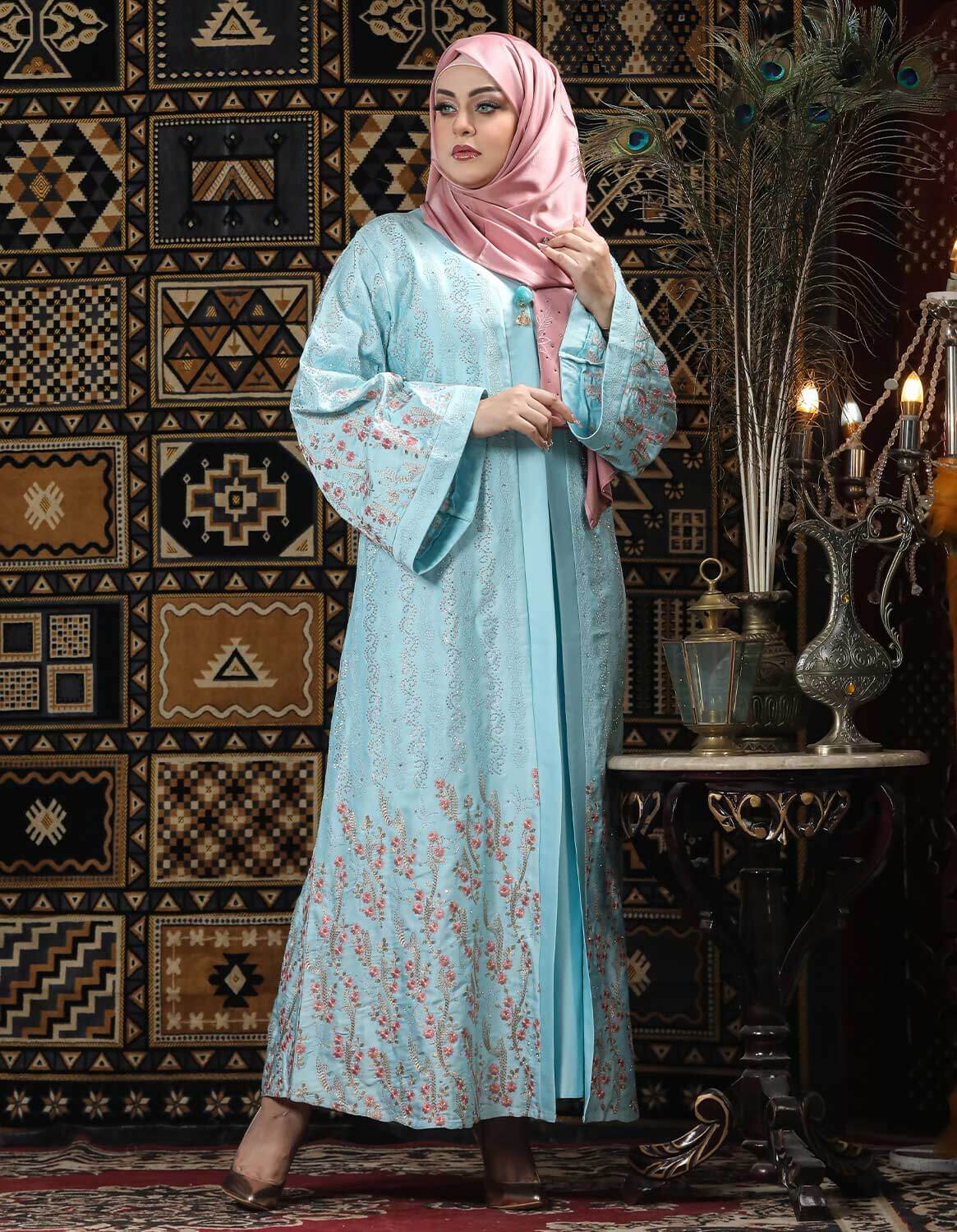 Printed Borka Design with Lace Work bse 2