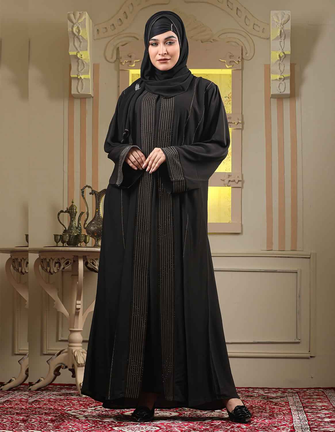 Printed Borka Design with Lace Work bse 1